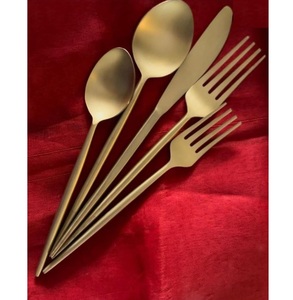 2026 Latest Design Flatware <b>Set</b> of 5 pcs Gold Plated Spoon Fork & Knife <b>Cutlery</b> <b>Set</b> tableware Kitchenware utensil At Best price - Product Image 1