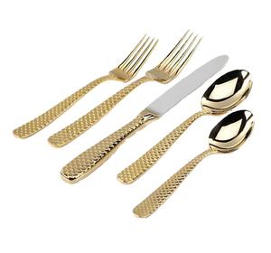 Juego de Cubiertos de Acero Inoxidable con Diseño Popular en Oro Rosa, Cubiertos Chapados en Oro para Restaurante y Fiestas, de la India - Product Image 4