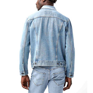 Vente chaude dernière veste en jean pour hommes de style avec col rabattu 100% coton fabriqué par des professionnels pour la saison d'hiver - Product Image 3
