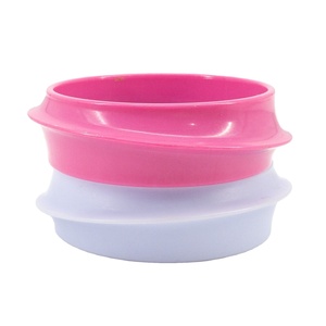 Bracelet empilable multicolore rose et blanc en silicone et résine, élégant et mignon, design tendance unisexe, bijoux pour femme - Product Image 1
