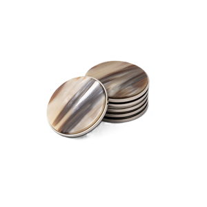 Posavasos de Cuerno de Búfalo Clásico Ecológico de la Mejor Calidad para Uso en el Hogar y Restaurantes, Color de Cuerno Natural, Grosor Personalizable - Product Image 2