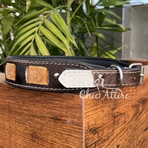 Collar de perro duradero de cuero genuino de grano completo de fabricante, resistente, de piel de vaca, acolchado, cómodo, fuerte, personalizado, collares para perros - Product Image 1