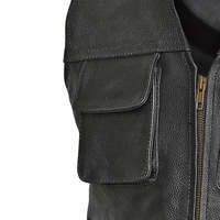 Chaleco de Cuero Vacuno Personalizable para Hombre, Largo, Impermeable, Cortavientos, de Secado Rápido, con Cremallera, Talla Grande, para Invierno