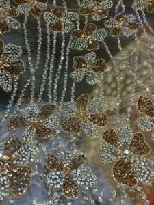 Meilleur prix, vêtements de luxe faits à la main, 100% polyester, tissu perlé de haute qualité, maille tissée en zircon, exportation directe, fournisseur indien - Product Image 5