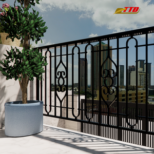 Barandilla de balcón de gama alta, construcción de hierro forjado, acabado negro para exteriores, diseño personalizado de lujo para una elegancia residencial - Product Image 5