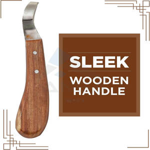 Couteau à sabot suisse de 7 pouces à double tranchant lame incurvée de qualité supérieure maréchal-ferrant poignée en bois couteau de coupe de sabot polyvalent - Product Image 3