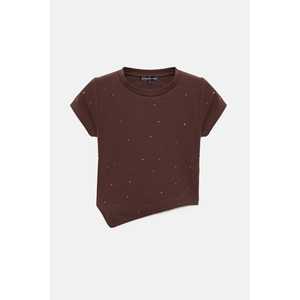 Body Corto Informal con Bordado de Piedras, Corte Asimétrico y Logotipo en la Parte Delantera - Product Image 5