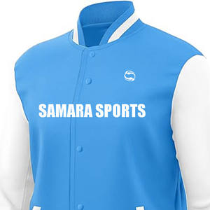 Parches bordados a rayas de otoño e invierno personalizados mangas de cuero chaquetas universitarias con letras de béisbol Vintage de lana para hombre - Product Image 6