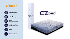 Funda de poliéster tejida en 3D de tamaño personalizado para colchón de cama cremallera Ezbed de alta densidad moderna para aplicaciones de dormitorio hecho en Indonesia - Product Image 4