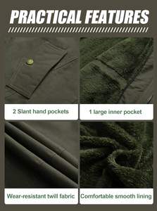 Veste en toile de coton de haute qualité à la vente chaude pour homme Logo personnalisé Poids lourd Travailleur Doublée Vêtements décontractés Vestes pour hommes - Product Image 6