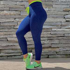 กางเกงวิ่งเอวสูงไร้รอยต่อสำหรับผู้หญิงเลกกิ้งแบบมีเชือกรูดมีกระเป๋าด้านข้างแบบถักโลโก้ตามสั่ง - Product Image 3