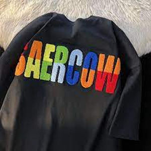 Camisa de cuello redondo de estilo de punto de secado rápido, Camiseta de algodón bordado de chenilla, stock al por mayor, ropa mezclada a granel - Product Image 3