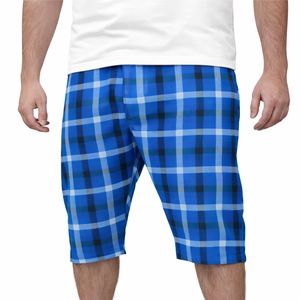 Pantalones Cortos a Cuadros para Hombre, Casuales, de Algodón, hasta la Rodilla, de Secado Rápido, Transpirables, para Correr - Product Image 3