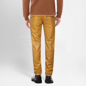 Pantalons décontractés en cuir PU pour hommes fabriqués en usine taille haute Slim Fit Style Sport toile tissu dernière mode vente en ligne - Product Image 3