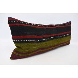 Almohada de lana verde oscuro, patrón de hojas Vintage bordadas, 16X36 pulgadas, elegancia tradicional, relleno de espuma suave para uso doméstico - Product Image 3