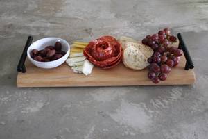 Plateau de service en bois de luxe classique fait à la main poignées en métal vaisselle personnalisée pour un usage domestique service alimentaire ménage décoratif - Product Image 5