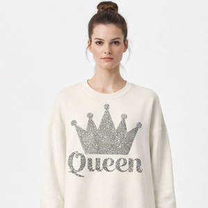 เดรสผู้หญิงแขนยาวทรงโอเวอร์ไซส์ ผ้าฟลีซนุ่ม อุ่นสบาย สวมใส่สบายๆ เหมาะสำหรับฤดูหนาว สไตล์สตรีทแวร์ ประดับด้วยคริสตัล - Product Image 5