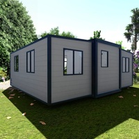 Maison préfabriquée mobile de luxe 20 pieds 40 pieds à double aile Maisons préfabriquées pliables 2 3 chambres Maison modulaire extensible en conteneur