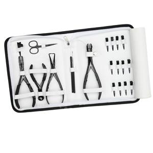 Kit de Extensiones de Cabello para Salón con Pinzas de Crimpado de Dos Orificios para Microperlas, Aplicador de Cinta Adhesiva, Herramienta para Remover Adhesivos y Pinzas para Peinar - Product Image 1