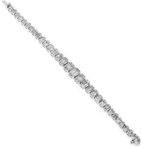 สร้อยข้อมือเพชรโมอิสสีขาวมรกต: สร้อยข้อมือทอง14K สวยงาม - Product Image 2