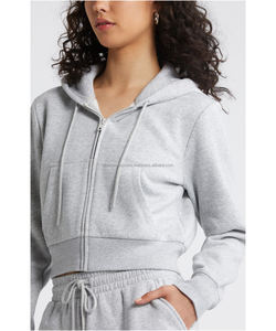 เสื้อสวมหัวมีฮู้ดตัวยาวสำหรับผู้หญิงผ้าคอตตอน100% มีโลโก้ด้านหน้าสำหรับฤดูใบไม้ร่วง - Product Image 1