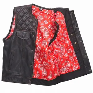 Chaleco de cuero de piel personalizada para adultos chalecos personalizados chalecos de cuero vintage chaquetas de cuero - Product Image 4