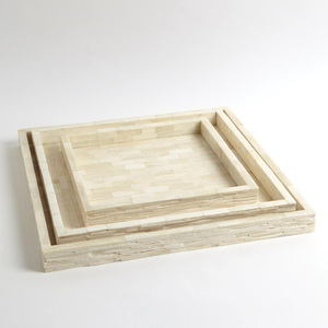 Elegante Bandeja de Servir Hecha a Mano con Hueso y Resina, Incrustaciones de Hueso Natural de Alta Calidad, Precios Muy Económicos de Arif Handicrafts - Product Image 1