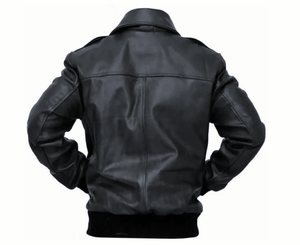 Chaqueta de invierno de Aviador Chaqueta de bombardero de cuero de vuelo americano de alta calidad Diseño negro Cierre de cremallera Forro transpirable - Product Image 6