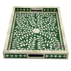 Meilleur plateau de service en os pour les hôtels et restaurants de cuisine Plateaux en résine et nacre MDF Décoration intérieure par Crescent Crafts - Product Image 1