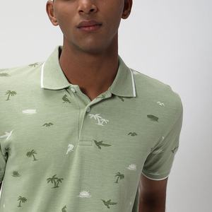 เสื้อโปโลแขนสั้นสำหรับผู้ชาย, เสื้อโปโลพิมพ์ลายเรียบๆแห้งเร็วสำหรับใส่กลางแจ้งฤดูร้อน - Product Image 2