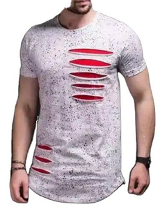 Nouvelle mode de t-shirts surdimensionnés lourds et surdimensionnés conception personnalisée vêtements demi-manches t-shirts surdimensionnés pour hommes en détresse - Product Image 5