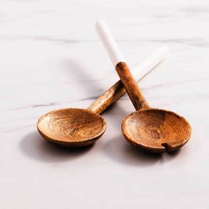 Serveurs à salade SERVEUR À SALADE EN BOIS NOIR LOT DE 2 KETCHENWAR UNIQUE FAIT À LA MAIN - Product Image 5