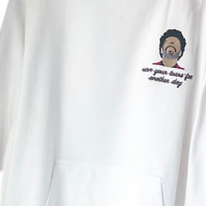 เสื้อมีฮู้ดปักลายใบหน้าสำหรับทุกเพศเสื้อสวมหัวสีขาวโอเวอร์ไซส์ผ้าคอตตอนผ้าฟลีซนุ่มอบอุ่นสตรีทแวร์ฤดูหนาวลำลองสำหรับผู้ชายผู้หญิง - Product Image 3