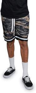 Nouveau short en maille de basket-ball noir de 5 pouces tissu en coton écologique lourd personnalisé motif solide de style de rue - Product Image 6