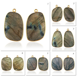 En gros Naturel Fiery Labradorite Lunette Connecteur Plaqué Or À La Main Simple Boucle Pendentif Connecteur Trouver Des Fournitures - Product Image 3