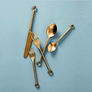 Couverts en acier inoxydable or rose avec gravier Set de couverts royaux de luxe à poignée en marbre pour la maison - Product Image 5