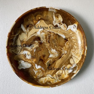 Platos de resina de remolino blanco de último diseño, vajilla de resina elegante, platos con patrón de mármol, vajilla de resina, bandeja de servicio de forma redonda - Product Image 4