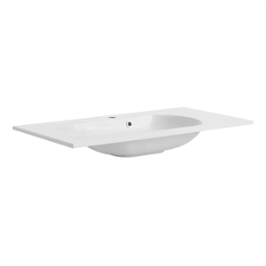 Lavabo da incasso Koricini 90cm in marmo ricomposto con foro per rubinetto per bagno - Product Image 3