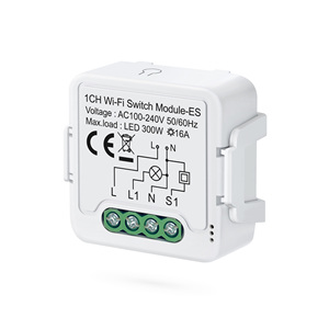 Module d'interrupteur intelligent Wi-Fi 16A 1 canal avec mesure d'énergie, contrôle à distance via l'application Tuya, compatible Alexa et Google Assistant PST-S01-16AM - Product Image 1