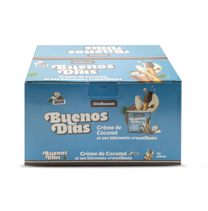Bâtonnets de crème de coco authentiques Buenos Dias 24 x 55g, Grissini feuilletés fourrés à la crème parfumée à la noix de coco, vente en gros - Product Image 1