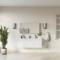 Meuble-lavabo en bois artisanal de style moderne avec tiroirs, design unique, prêt à assembler, montage facile