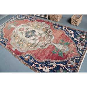 Turkish 5x9.8 ft Rug, Vintage Large Rug, <b>Red</b> Patchwork Rug - Product Image 4