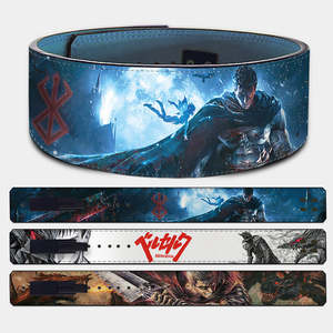 Ceinture de musculation personnalisée en cuir de vache de 10 mm avec motif d'anime, soutien de sécurité pour l'entraînement aux squats en salle de sport, boucle à levier pour soulever des poids - Product Image 1