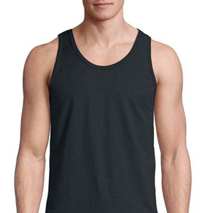 Noir couleur débardeurs Gym Fitness grande taille haute rue Style vêtements d'été col rond sans manches entraînement vêtements pour hommes débardeurs - Product Image 2