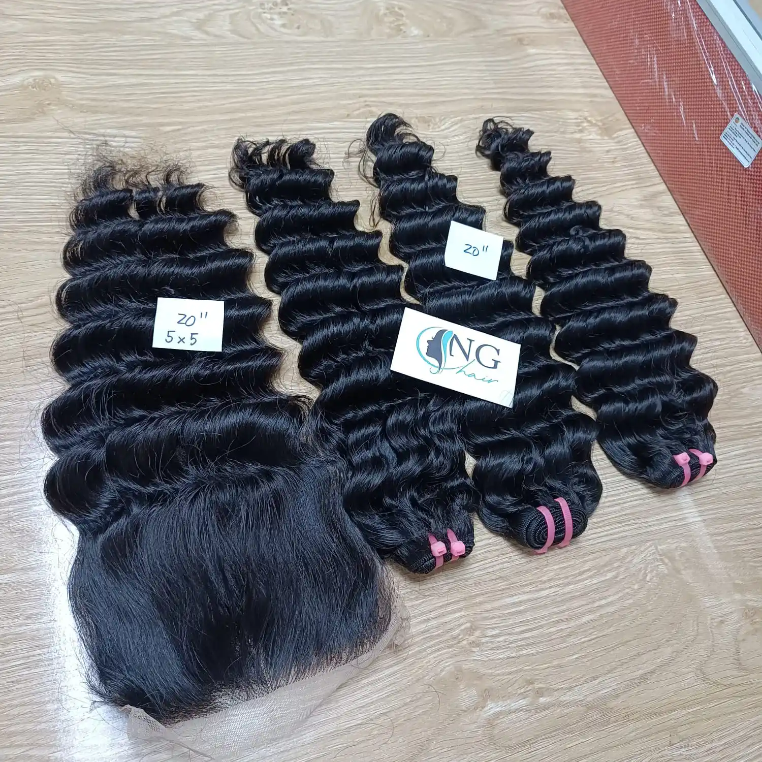 Super double Drawn deep wavy cuticle aligned Vietnamese Remy hair wholesale in Vietnam