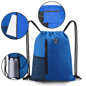 Bolsa con cordón de gimnasio ligera para acampar informal a la venta Bolsas de mochila con cordón ligeras de fabricación profesional - Product Image 5