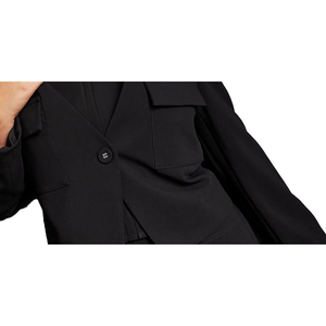 Blazer da donna Royalty by Maluma con bottone singolo sul davanti angolato, colore nero, taglia X-Large - Product Image 3