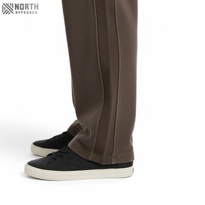 Pantalones de chándal de felpa francesa lavados con ácido vintage con borde crudo de fondo dividido con logotipo personalizado, pantalones de chándal en blanco, pantalones de chándal para correr - Product Image 5