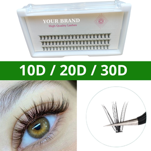 Kits d'extensions de cils 2024 Cluster avec vison individuel CC-Curl 0.15mm d'épaisseur Plateaux de fournitures de marque privée - Product Image 2