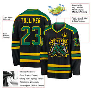 Maillot de hockey sur glace quantité minimale de commande bas Concevez votre propre uniforme de hockey sur glace sur mesure avec pantalon en coquille et chaussettes respirant OEM personnalisé - Product Image 5